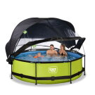 EXIT Lime zwembad ø300x76cm met filterpomp en overkapping en schaduwdoek - groen