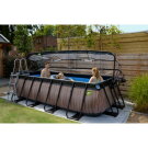 EXIT Black Leather zwembad 400x200x100cm met zandfilterpomp en overkapping en warmtepomp - zwart