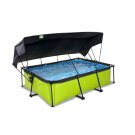 EXIT Lime zwembad 220x150x65cm met filterpomp en schaduwdoek - groen