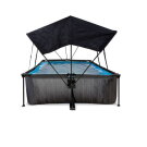 EXIT Black Wood zwembad 300x200x65cm met filterpomp en schaduwdoek - zwart