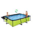 EXIT Lime zwembad 300x200x65cm met filterpomp en overkapping en schaduwdoek - groen