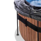 EXIT Wood zwembad &oslash;488x122cm met zandfilterpomp en overkapping - bruin