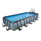 EXIT Stone zwembad 540x250x100cm met filterpomp - grijs