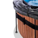 EXIT Wood zwembad ø488x122cm met zandfilterpomp en overkapping - bruin