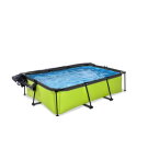 EXIT Lime zwembad 220x150x65cm met filterpomp en overkapping en schaduwdoek - groen