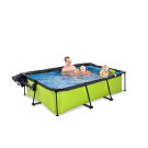 EXIT Lime zwembad 220x150x65cm met filterpomp en overkapping en schaduwdoek - groen