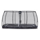 EXIT Supreme groundlevel trampoline 244x427cm met veiligheidsnet - zwart