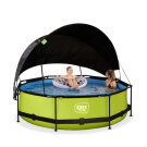 EXIT Lime zwembad &oslash;300x76cm met filterpomp en schaduwdoek - groen