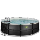 EXIT Black Leather zwembad &oslash;488x122cm met zandfilterpomp - zwart