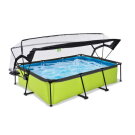 EXIT Lime zwembad 300x200x65cm met filterpomp en overkapping - groen