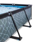 EXIT Stone zwembad 220x150x65cm met filterpomp en schaduwdoek - grijs