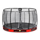 EXIT Elegant Premium inground trampoline ø366cm met Deluxe veiligheidsnet - rood
