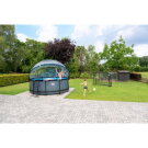 EXIT Stone zwembad ø360x122cm met zandfilterpomp en overkapping en warmtepomp - grijs