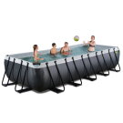 EXIT Black Leather zwembad 540x250x100cm met filterpomp - zwart