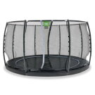 EXIT Dynamic groundlevel trampoline ø427cm met veiligheidsnet - zwart
