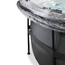 EXIT Black Leather zwembad ø450x122cm met zandfilterpomp en overkapping en warmtepomp - zwart