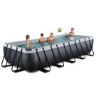 EXIT Black Leather zwembad 540x250x100cm met zandfilterpomp - zwart