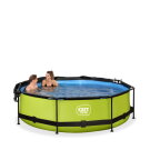 EXIT Lime zwembad &oslash;300x76cm met filterpomp en schaduwdoek - groen