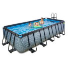 EXIT Stone zwembad 540x250x122cm met zandfilterpomp - grijs
