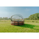 EXIT Black Leather zwembad ø427x122cm met zandfilterpomp en overkapping - zwart