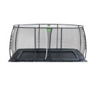 EXIT Dynamic groundlevel trampoline 275x458cm met veiligheidsnet - zwart