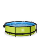EXIT Lime zwembad ø300x76cm met filterpomp en overkapping en schaduwdoek  - groen