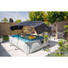 EXIT Soft Grey zwembad 300x200x65cm met filterpomp en schaduwdoek - grijs