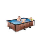 EXIT Wood zwembad 220x150x65cm met filterpomp - bruin