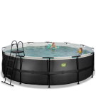 EXIT Black Leather zwembad ø488x122cm met zandfilterpomp - zwart