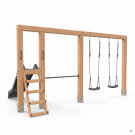 EXIT Linea Massiv 140 duo schommel met rek & glijbaan