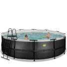 EXIT Black Leather zwembad &oslash;488x122cm met zandfilterpomp - zwart
