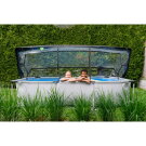 EXIT Soft Grey zwembad 300x200x65cm met filterpomp en overkapping - grijs