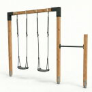 EXIT Linea 85 dubbele houten schommel met rek