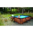 EXIT Wood zwembad 300x200x65cm met filterpomp - bruin