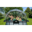 EXIT Wood zwembad 540x250x122cm met zandfilterpomp en overkapping en warmtepomp - bruin
