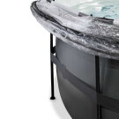 EXIT Black Leather zwembad &oslash;427x122cm met zandfilterpomp en overkapping - zwart