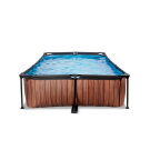 EXIT Wood zwembad 300x200x65cm met filterpomp - bruin