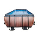 EXIT Wood zwembad 400x200x122cm met filterpomp - bruin