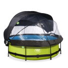 EXIT Lime zwembad ø300x76cm met filterpomp en overkapping en schaduwdoek - groen