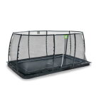 EXIT Dynamic groundlevel trampoline 305x519cm met veiligheidsnet - zwart