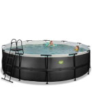EXIT Black Leather zwembad &oslash;488x122cm met zandfilterpomp - zwart