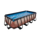 EXIT zwembad Wood 400x200cm zonder pomp en trap - bruin