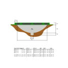 EXIT Elegant Premium inground trampoline ø427cm met Deluxe veiligheidsnet - groen