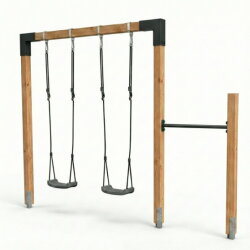 EXIT Linea 85 dubbele houten schommel met rek