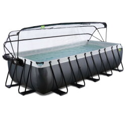 EXIT Black Leather Zwembad 540x250cm met Filterpomp & Overkapping