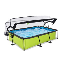 EXIT Lime zwembad 300x200x65cm met filterpomp en overkapping - groen