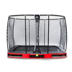 EXIT Elegant Premium inground trampoline 214x366cm met Deluxe veiligheidsnet - rood