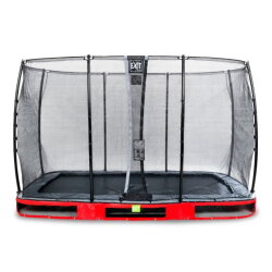 EXIT Elegant inground trampoline 244x427cm met Economy veiligheidsnet - rood