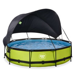 EXIT Lime zwembad &oslash;360x76cm met filterpomp en schaduwdoek - groen