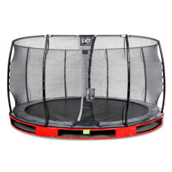 EXIT Elegant inground trampoline ø427cm met Economy veiligheidsnet - rood